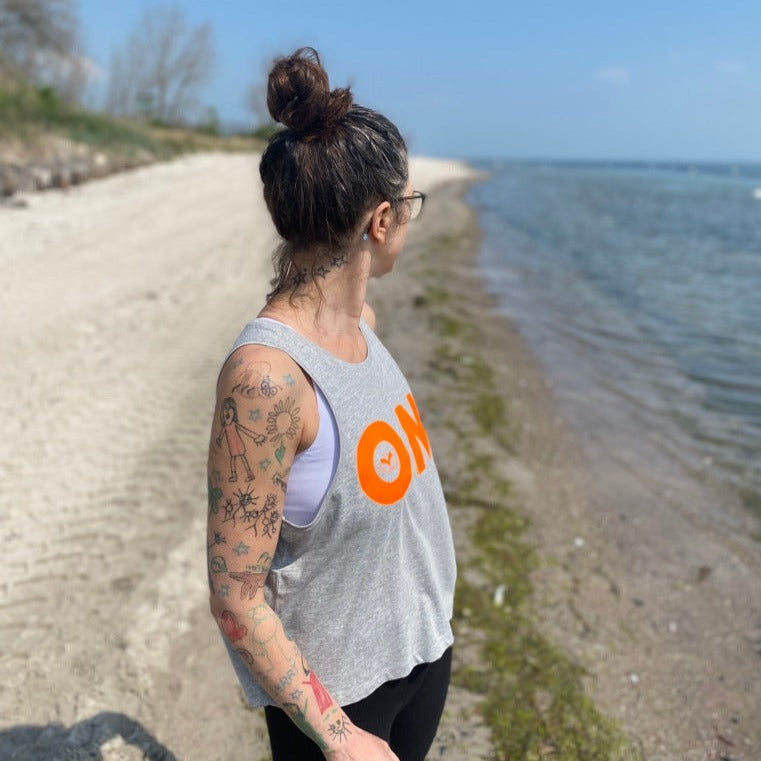 Tank Top OM (heather grey/orange) loving soul