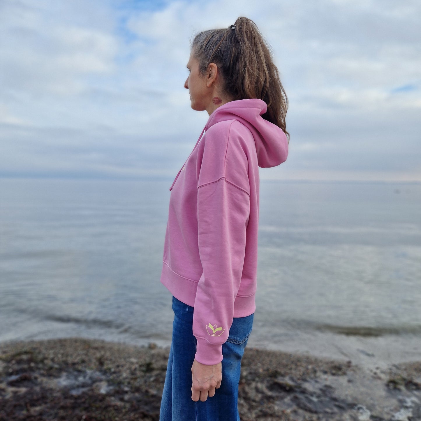 Kapuzenpullover Hoodie JETZT (bubble pink/pastell yellow) lovingsoul