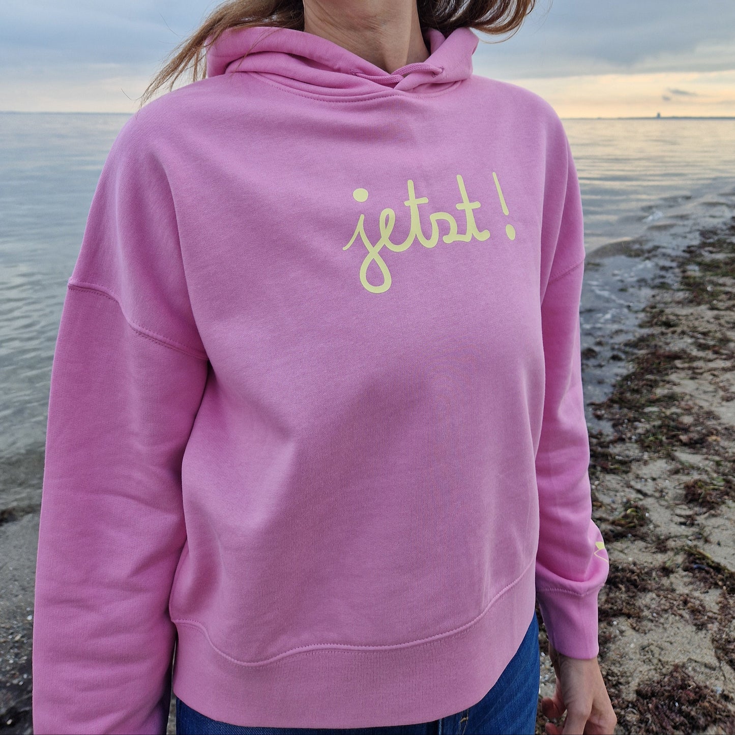 Kapuzenpullover Hoodie JETZT (bubble pink/pastell yellow) lovingsoul