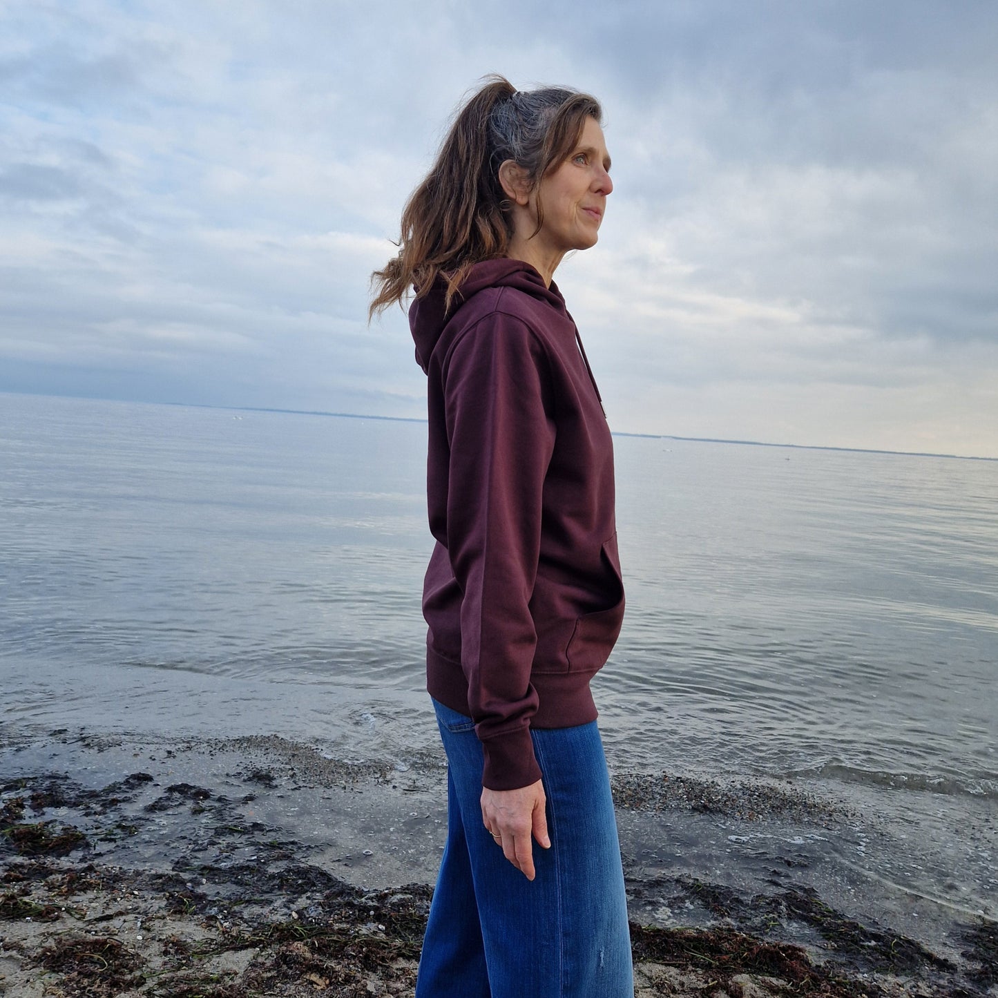 Kapuzenpullover Hoodie WAVE/SURFBOARD (red brown/mint) lovingsoul
