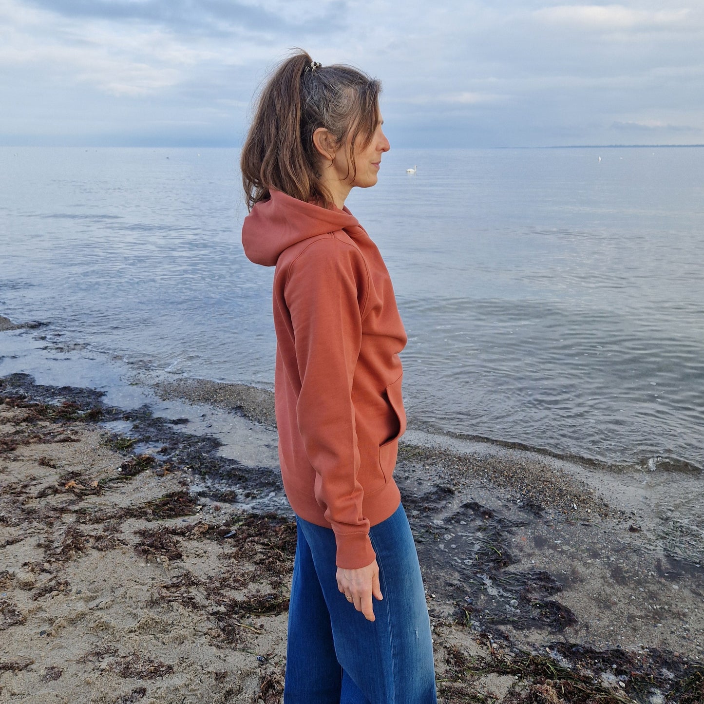Kapuzenpullover Hoodie WAVE/SURFBOARD (heritage brown/cool grey) lovingsoul