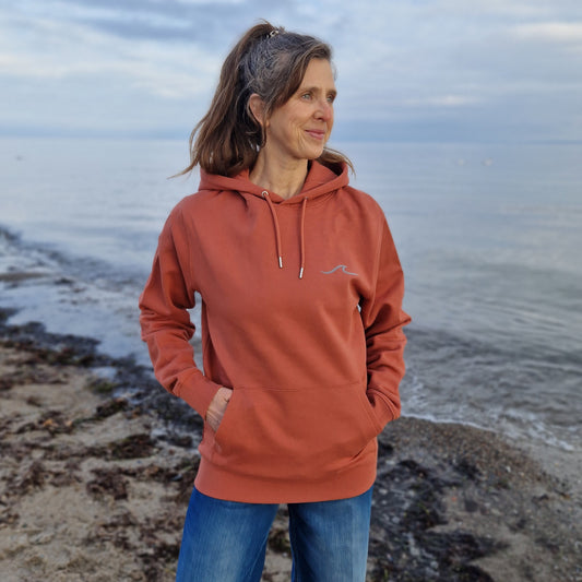 Kapuzenpullover Hoodie WAVE/SURFBOARD (heritage brown/cool grey) lovingsoul