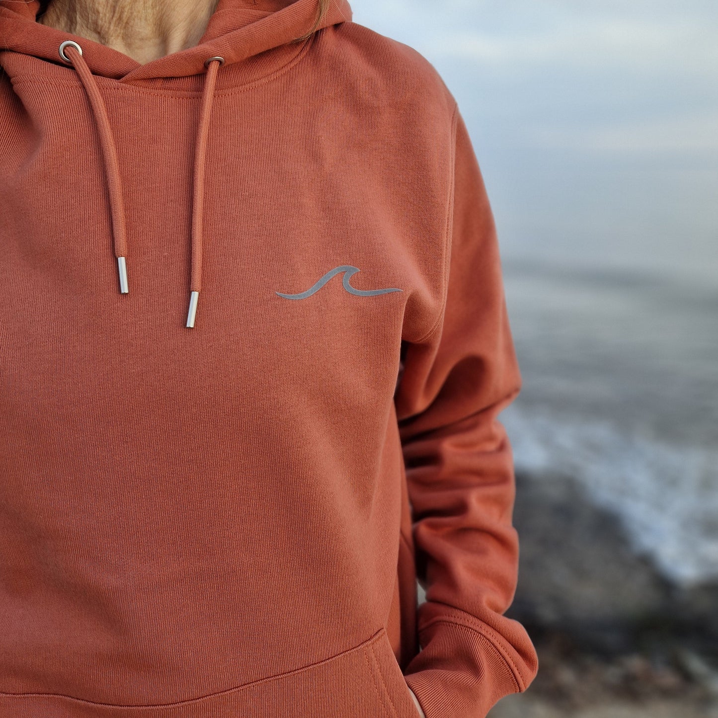 Kapuzenpullover Hoodie WAVE/SURFBOARD (heritage brown/cool grey) lovingsoul