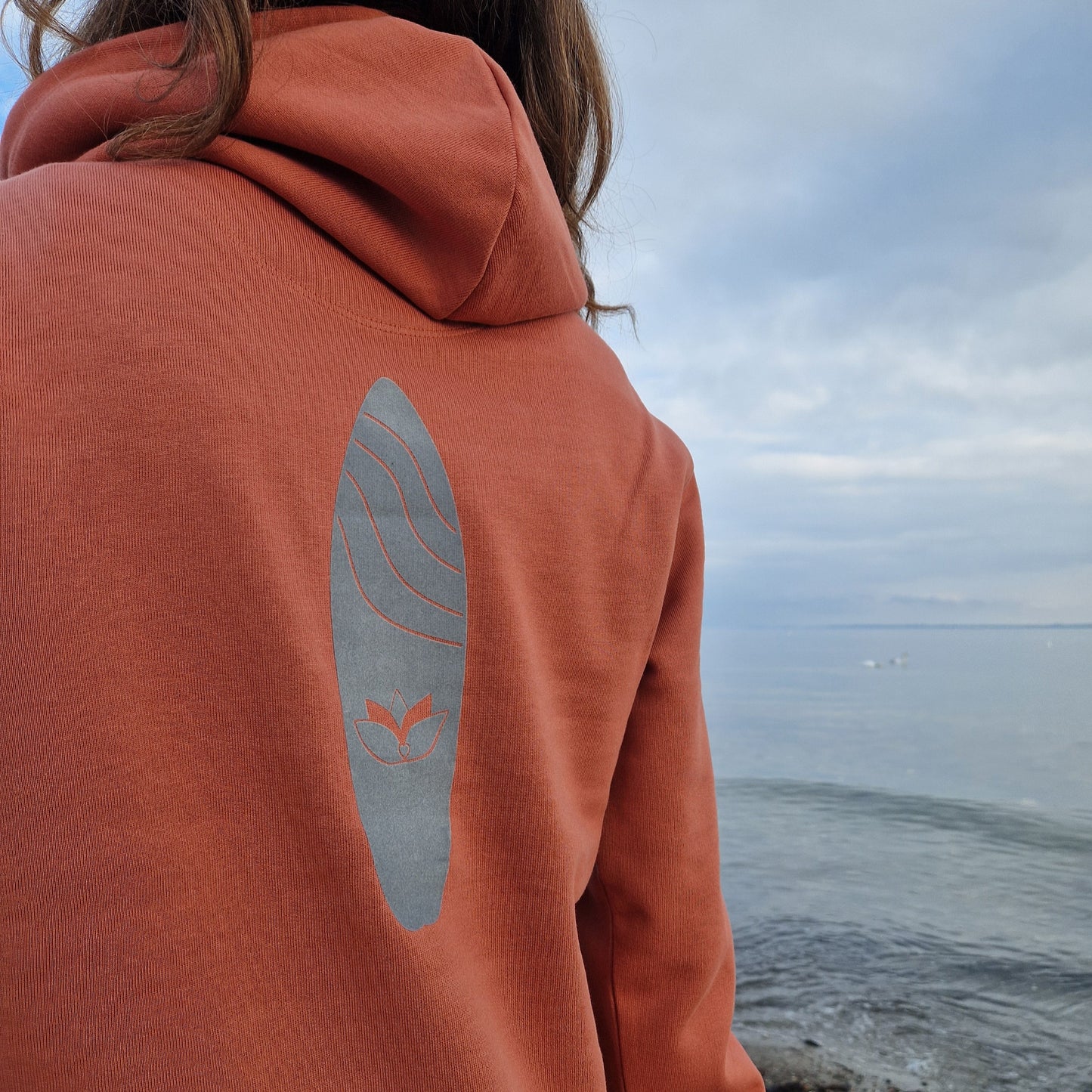 Kapuzenpullover Hoodie WAVE/SURFBOARD (heritage brown/cool grey) lovingsoul