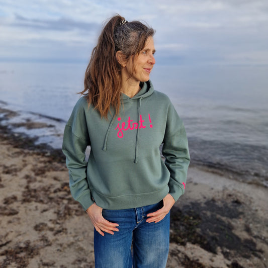 Kapuzenpullover Hoodie JETZT (green bay/pink) lovingsoul