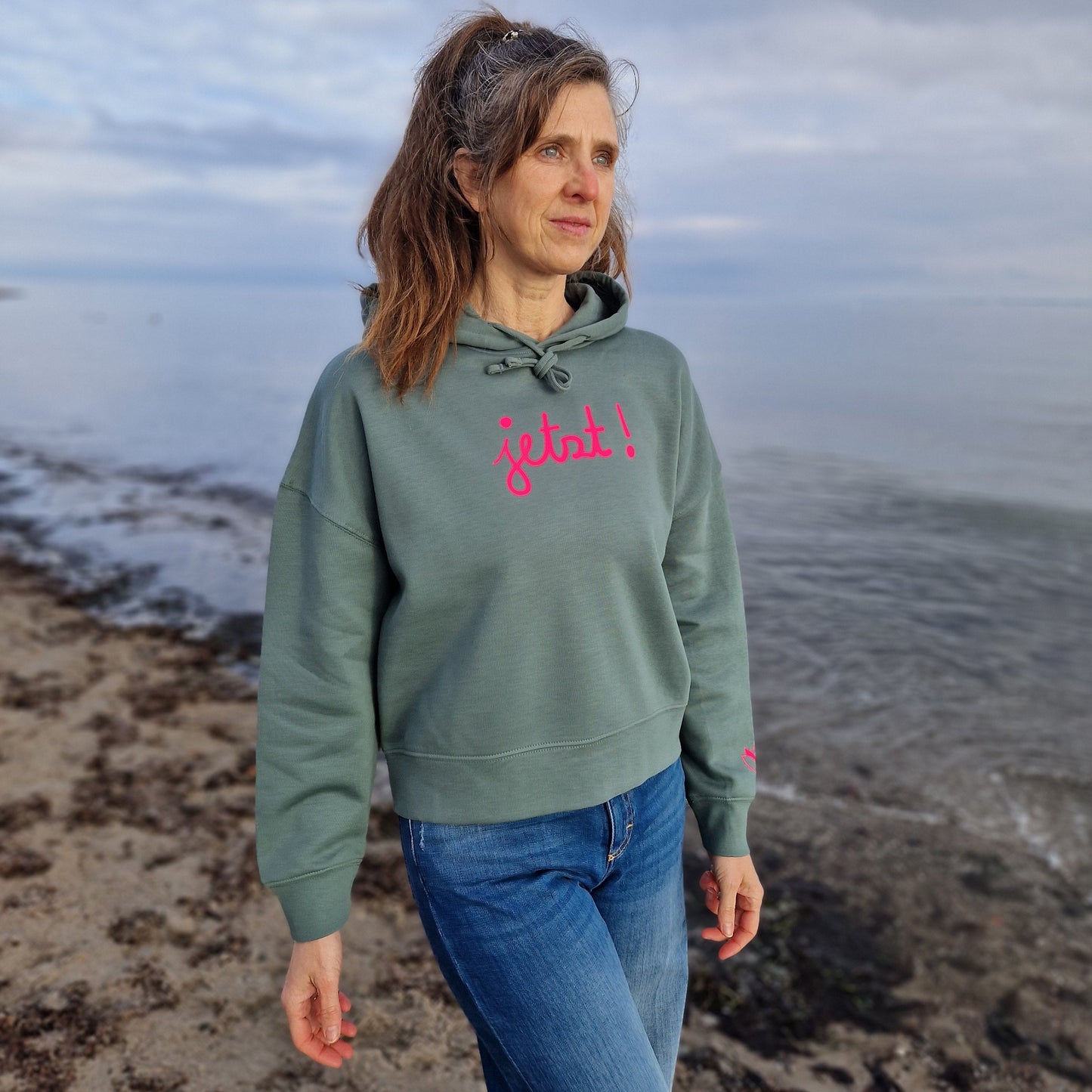 Kapuzenpullover Hoodie JETZT (green bay/pink) lovingsoul