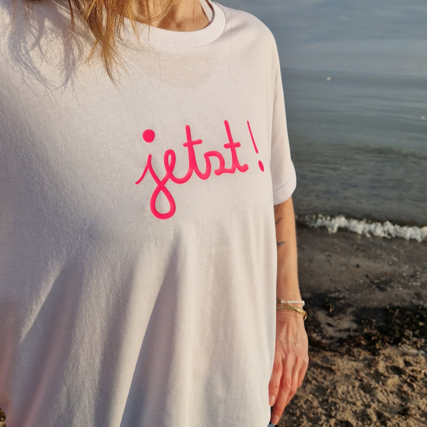 T-Shirt JETZT (white/pink) loving soul