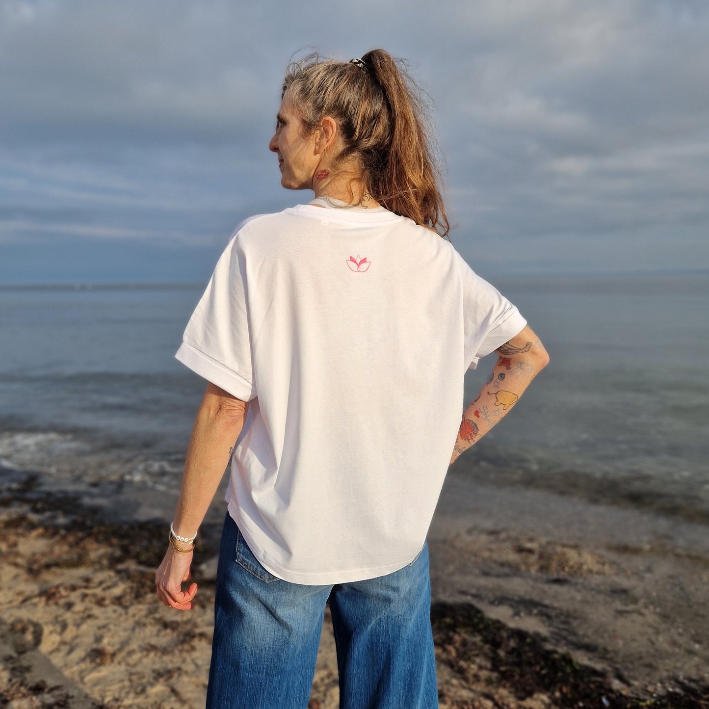 T-Shirt JETZT (white/pink) loving soul