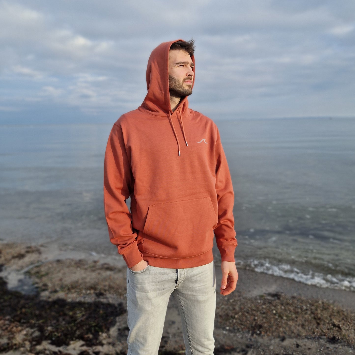 Kapuzenpullover Hoodie WAVE/SURFBOARD (heritage brown/cool grey) lovingsoul