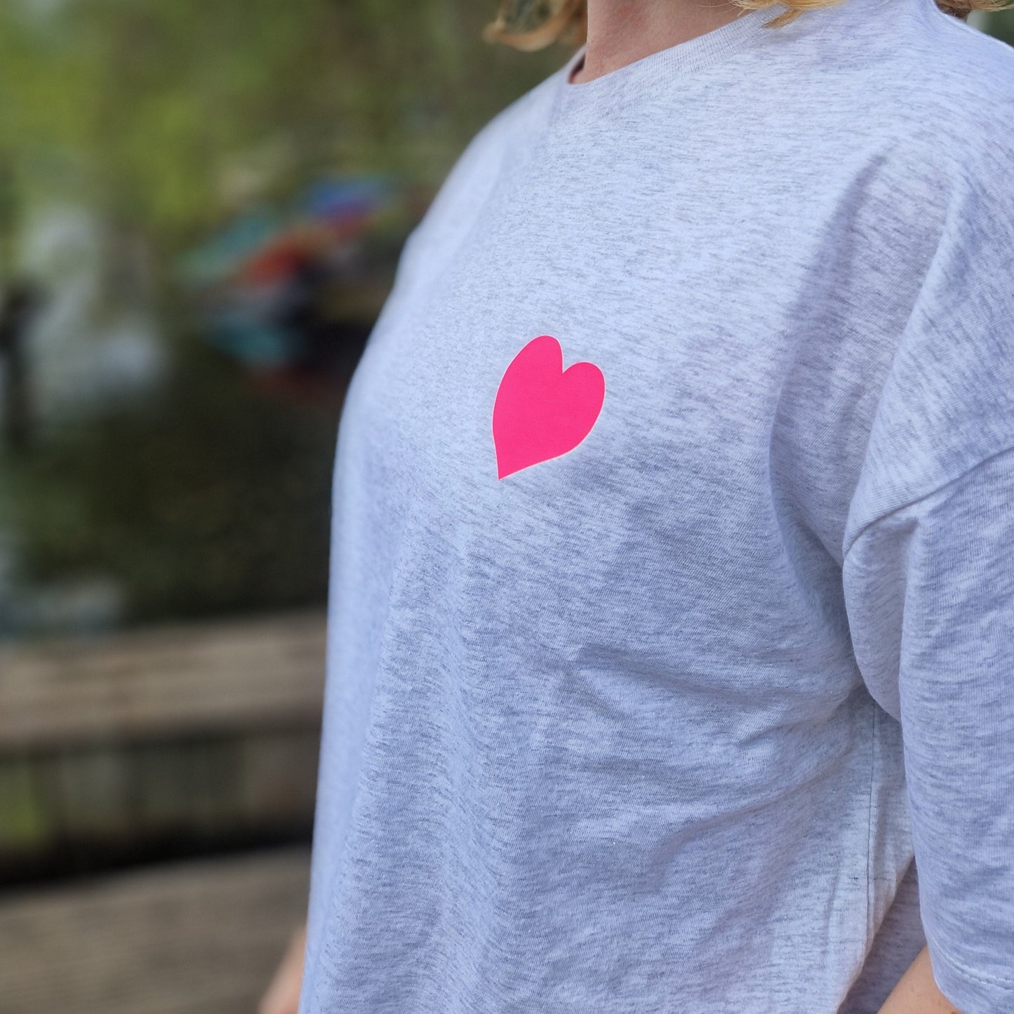 T-Shirt HERZ (cool h. grey/pink) loving soul