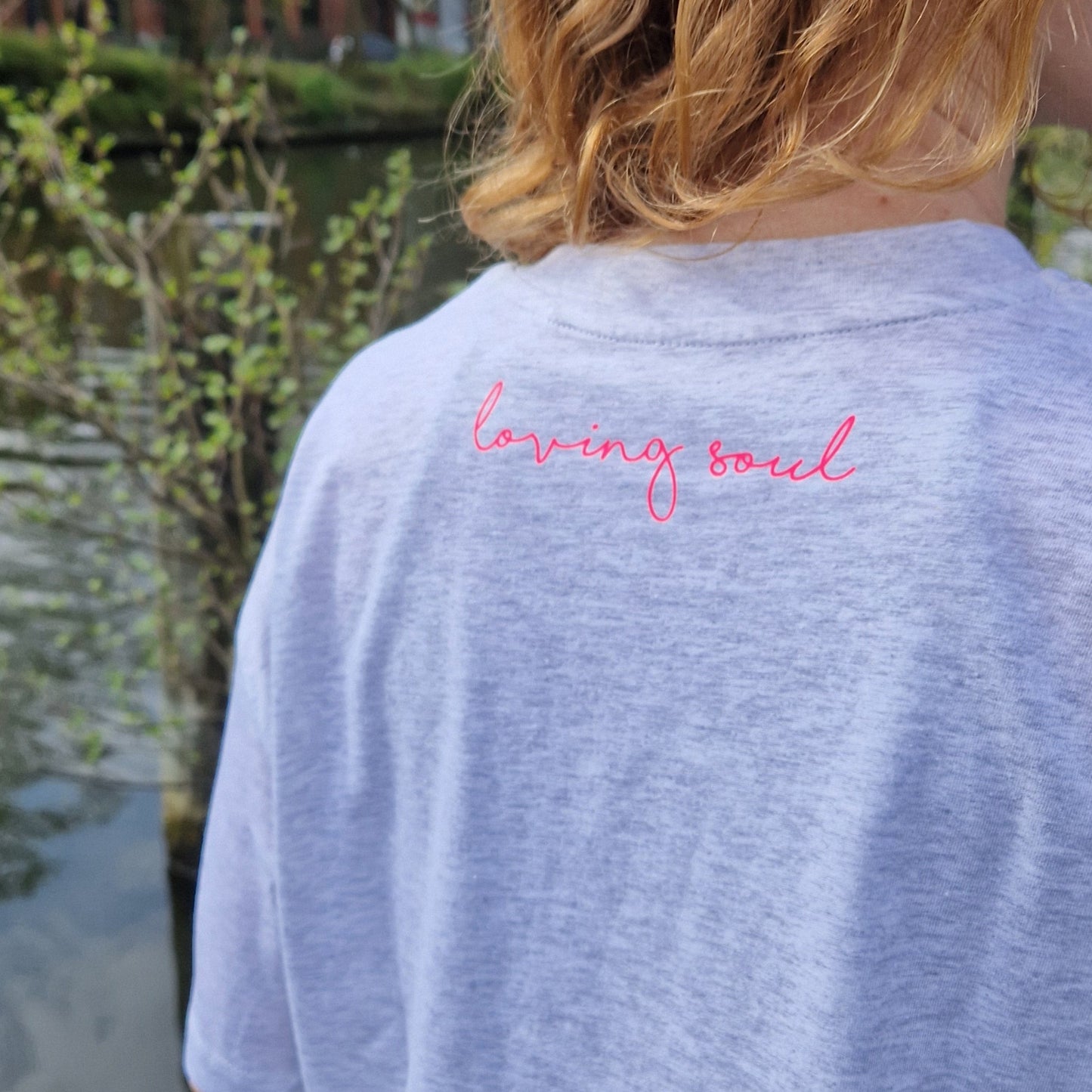 T-Shirt HERZ (cool h. grey/pink) loving soul