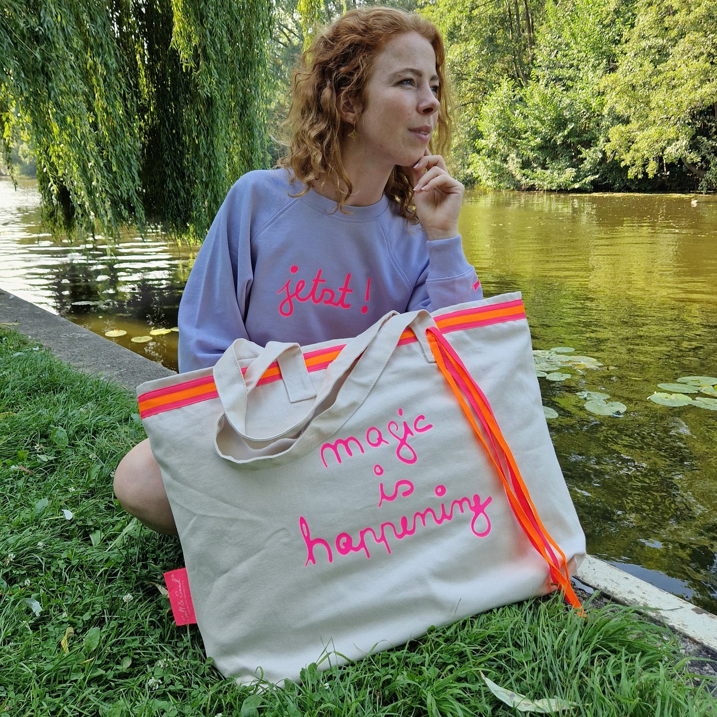 Beach Bag (beige/pink/orange) lovingsoul