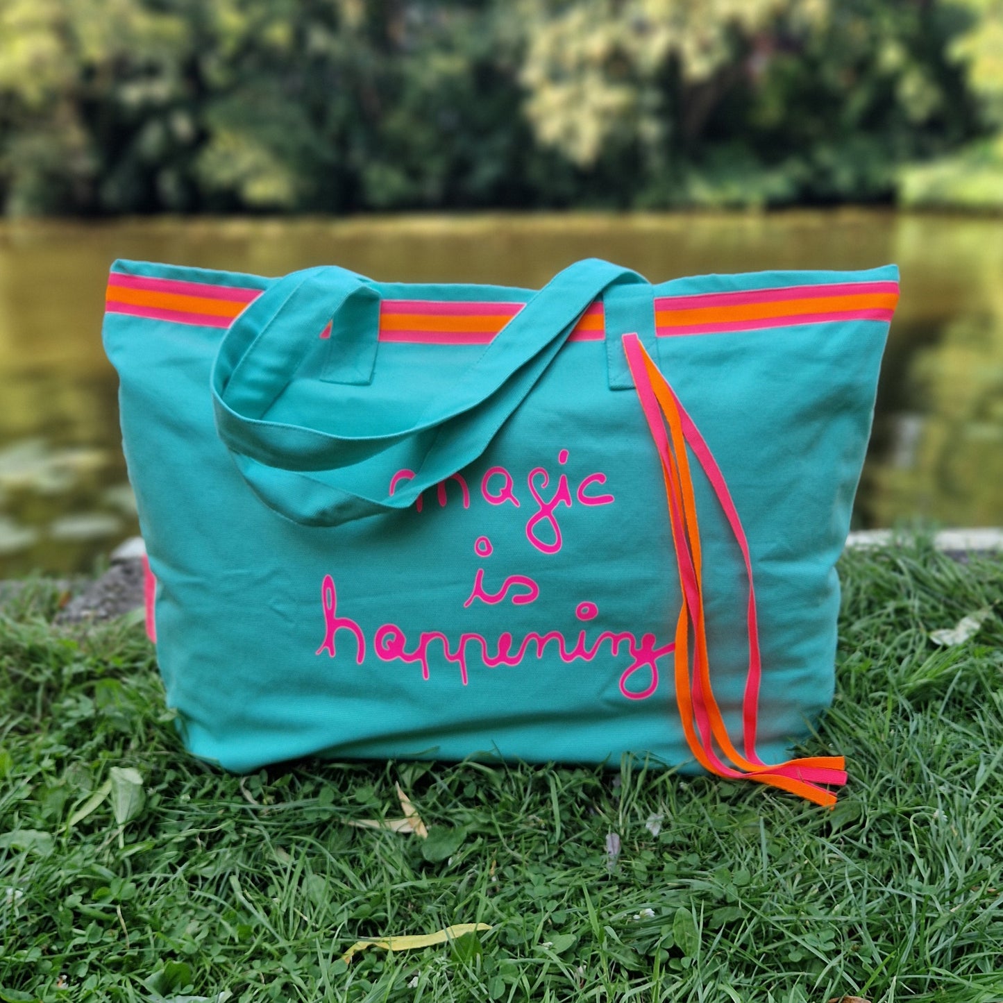Beach Bag (türkis/pink/orange) lovingsoul