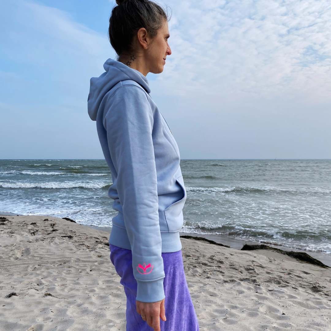 Kapuzenpullover Hoodie HERZ (serene blue/pink) loving soul