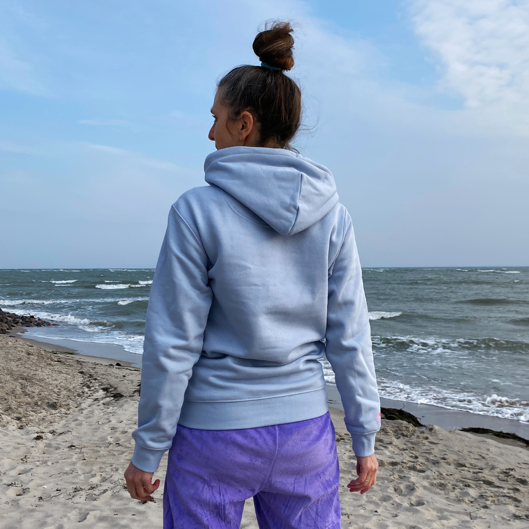 Kapuzenpullover Hoodie HERZ (serene blue/pink) loving soul