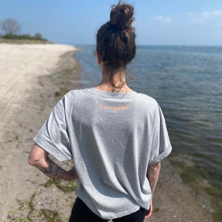 T-Shirt OM (heather grey/orange) loving soul
