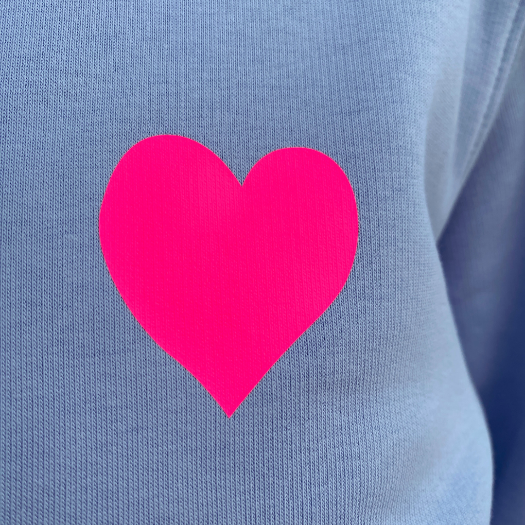 Kapuzenpullover Hoodie HERZ (serene blue/pink) loving soul