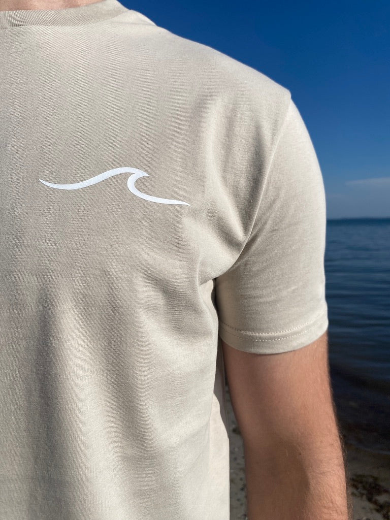 T-Shirt WAVE/SURFBOARD (desert dust/white) loving soul
