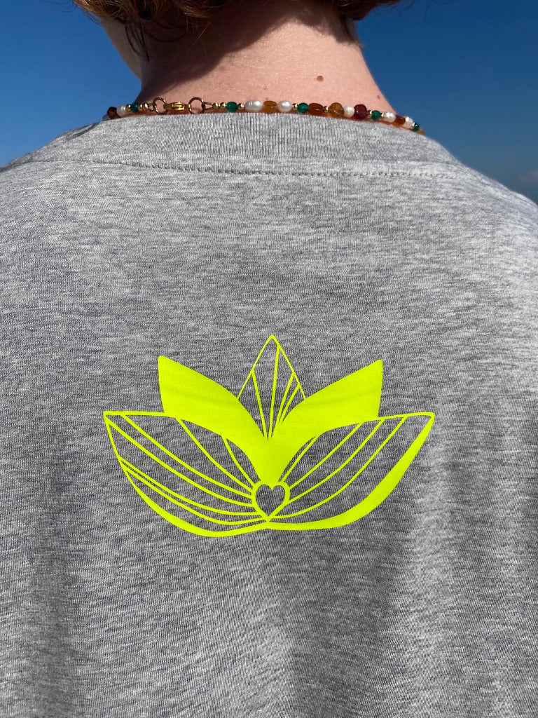 T-Shirt LOTUS (heather grey/yellow) loving soul