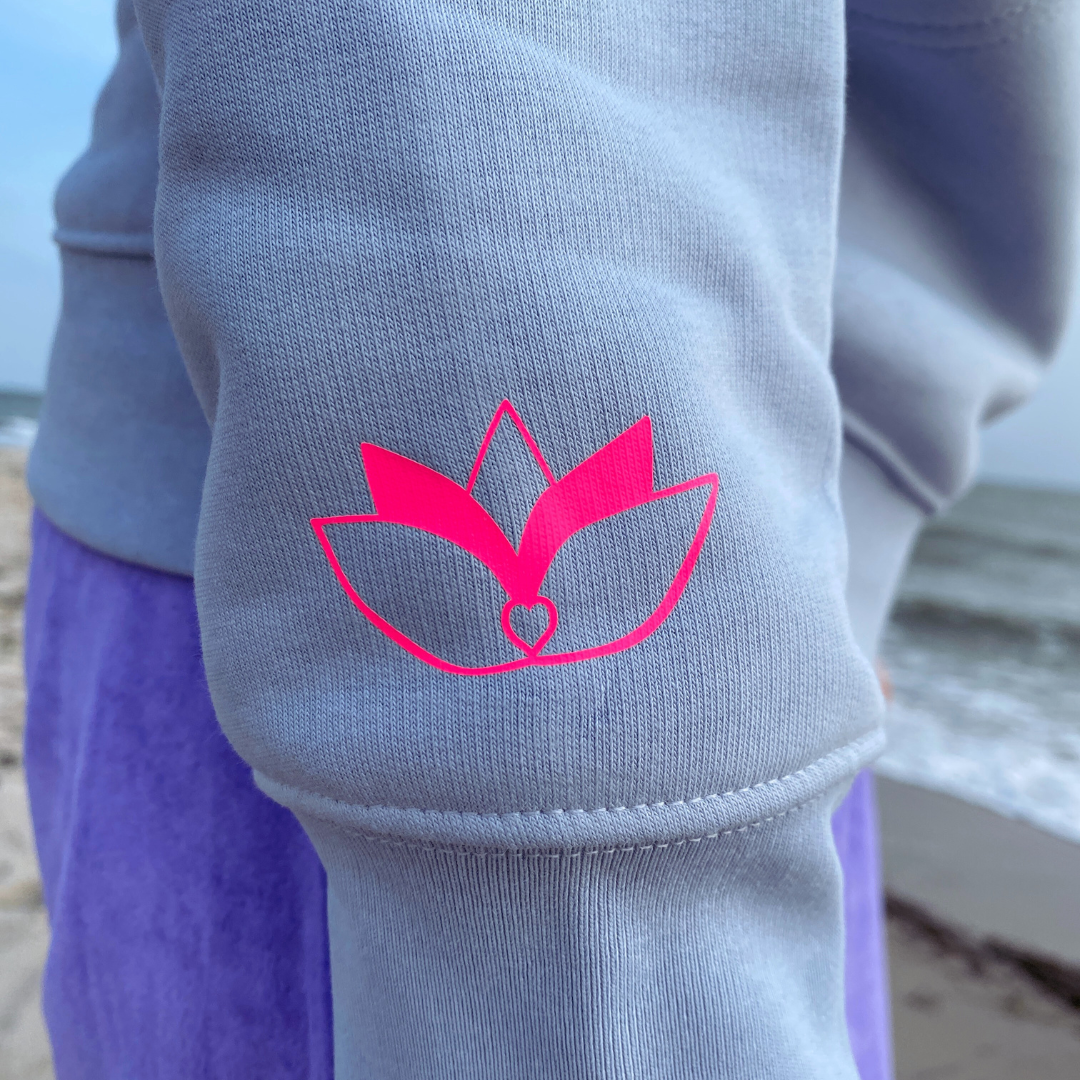 Kapuzenpullover Hoodie HERZ (serene blue/pink) loving soul