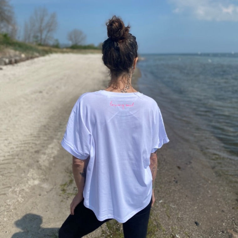 T-Shirt OM (white/pink) loving soul