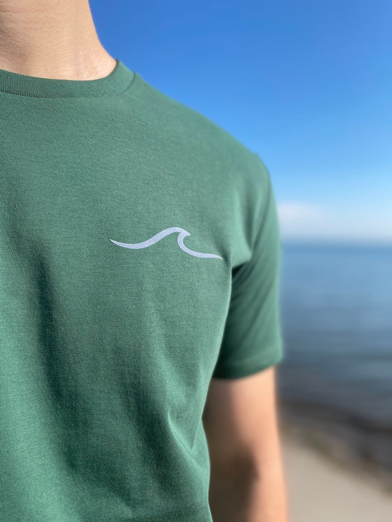 T-Shirt WAVE/SURFBOARD (bottle green/cool grey) loving soul