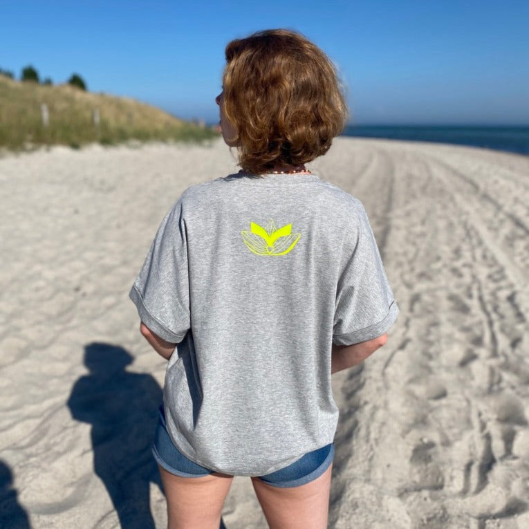T-Shirt LOTUS (heather grey/yellow) loving soul