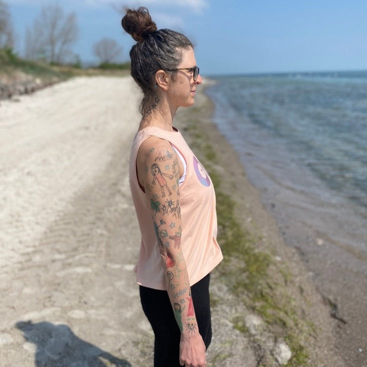 Tank Top OM (fraiche peche/rainbow) loving soul