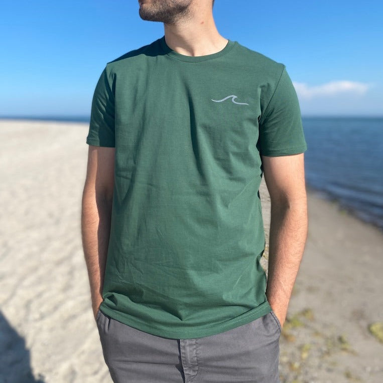 T-Shirt WAVE/SURFBOARD (bottle green/cool grey) loving soul
