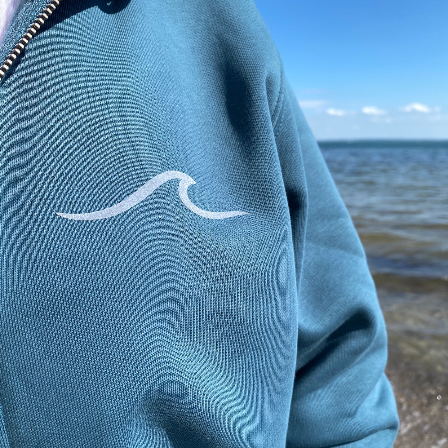 Zipper Hoodie WAVE/SURFBOARD (stargazer/coolgrey) loving soul