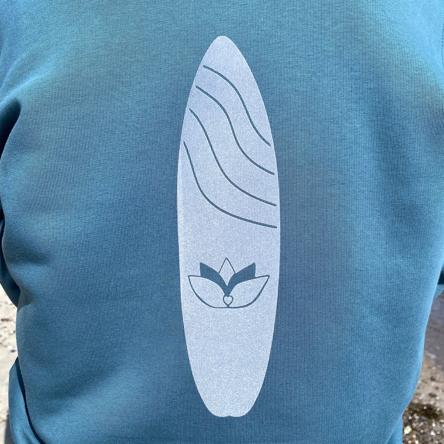 Zipper Hoodie WAVE/SURFBOARD (stargazer/coolgrey) loving soul