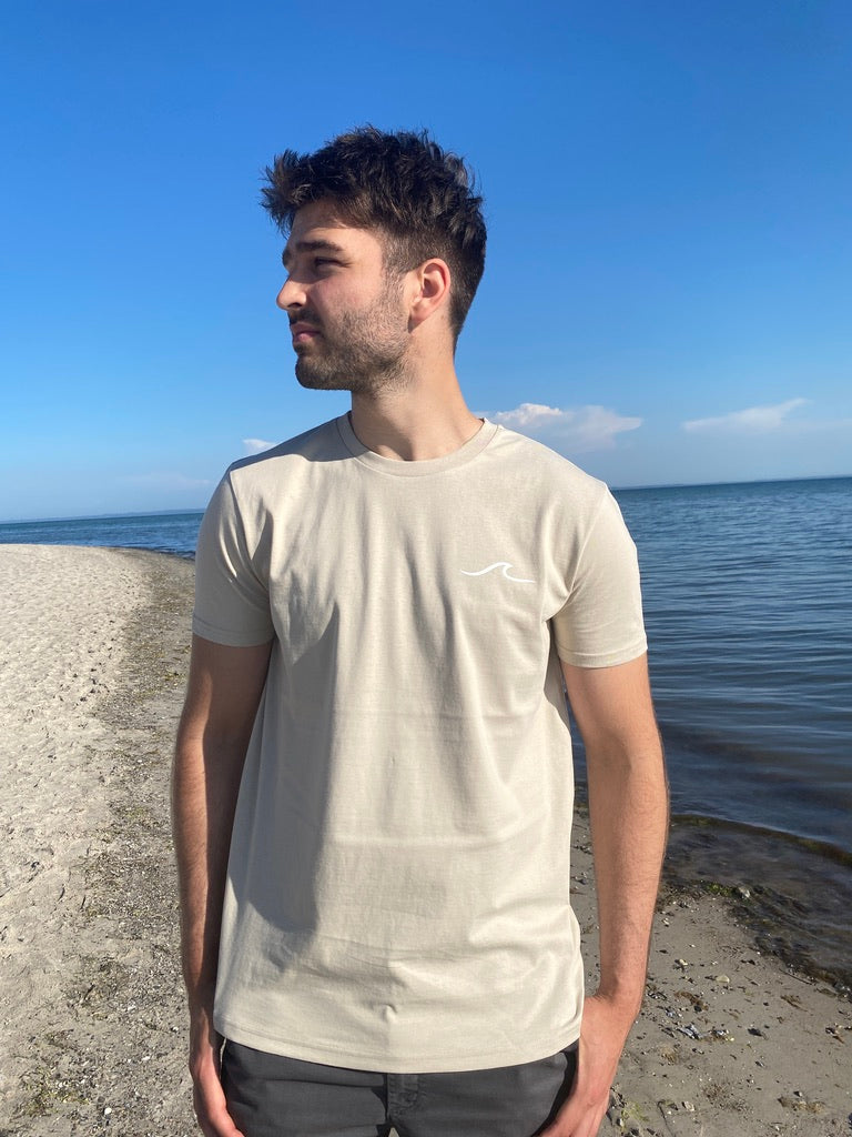 T-Shirt WAVE/SURFBOARD (desert dust/white) loving soul