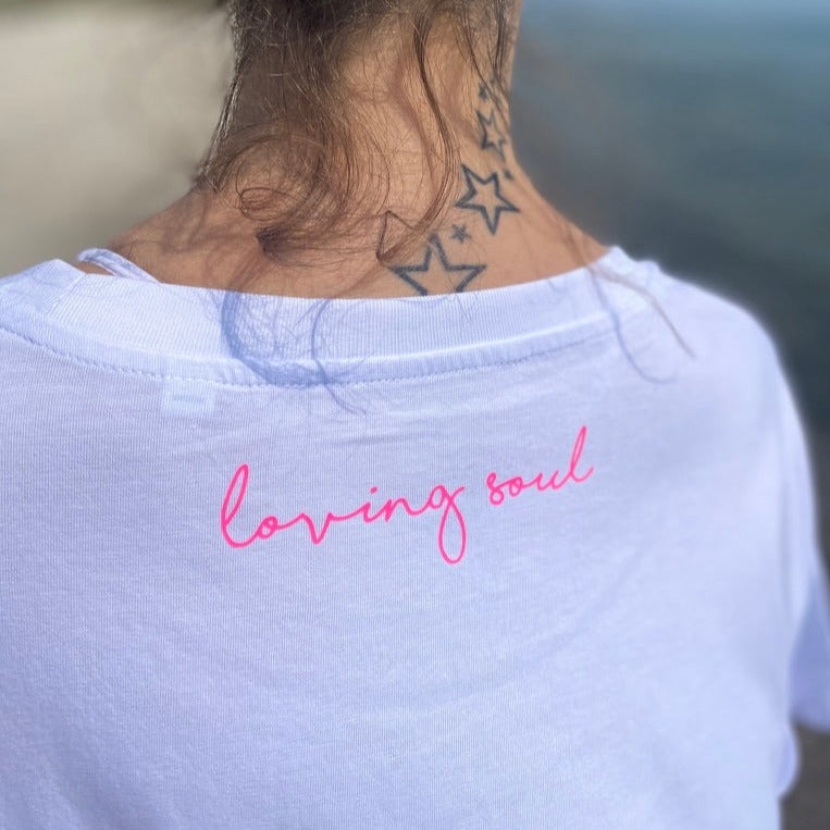 T-Shirt OM (white/pink) loving soul