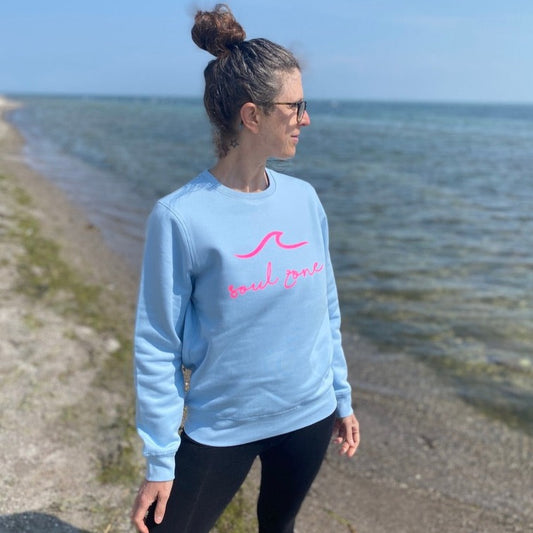 Sweatshirt SOUL ZONE SURFBOARD (sky blue/pink) loving soul