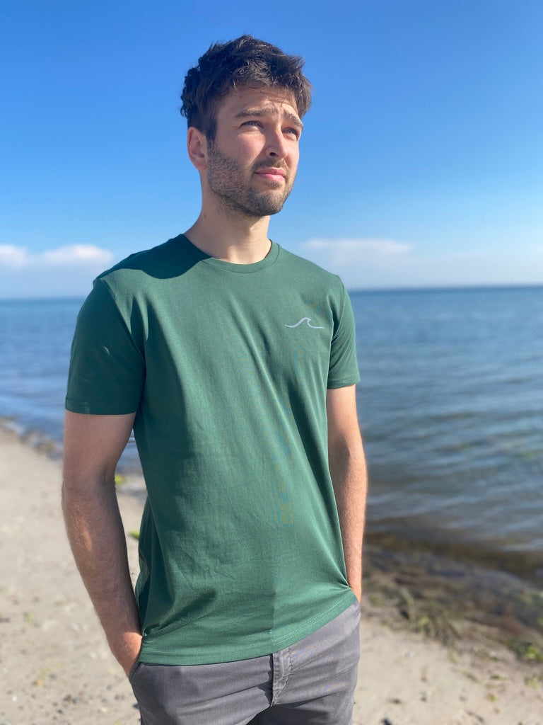 T-Shirt WAVE/SURFBOARD (bottle green/cool grey) loving soul