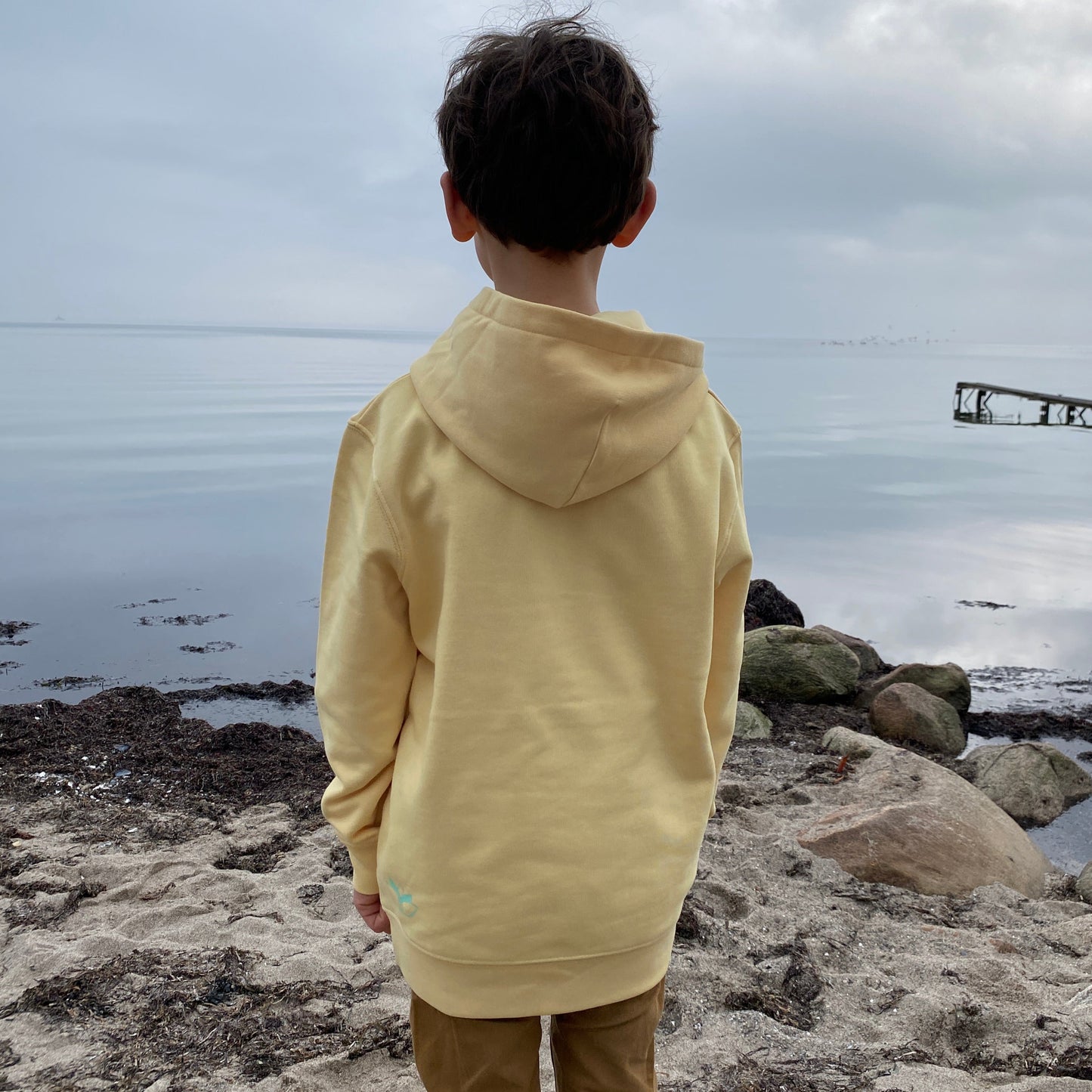 Kinder Kapuzenpullover Hoodie GLÜCKLICH (viva yellow/mint) loving soul