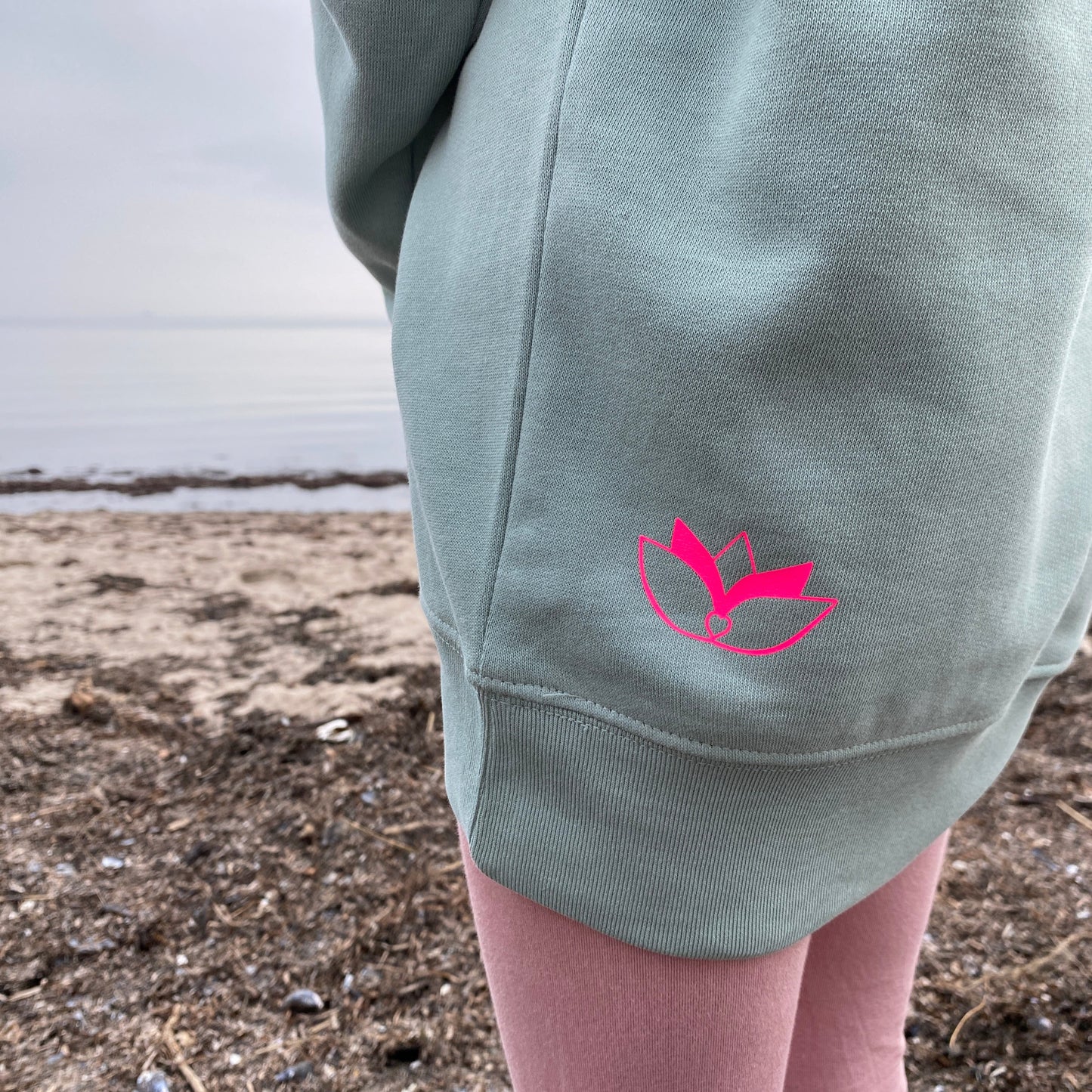 Kinder Kapuzenpullover Hoodie GLÜCKLICH (aloe/pink) loving soul