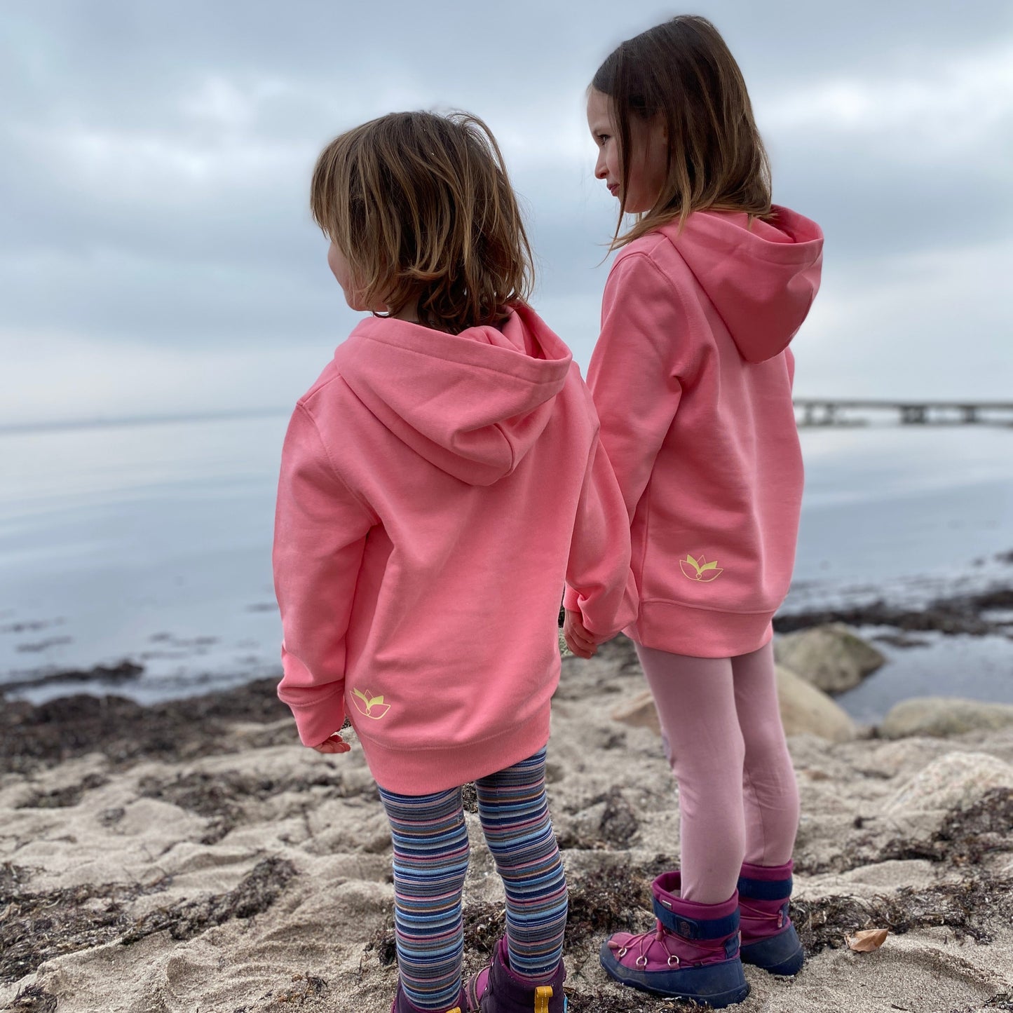 Kinder Kapuzenpullover Hoodie GLÜCKLICH (pink joy/pastell yellow) loving soul