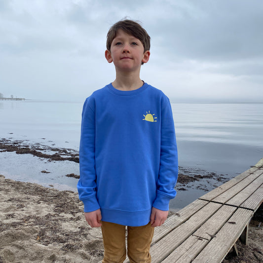 Kinder Sweatshirt SUNSET (bright blue/pastell yellow) loving soul