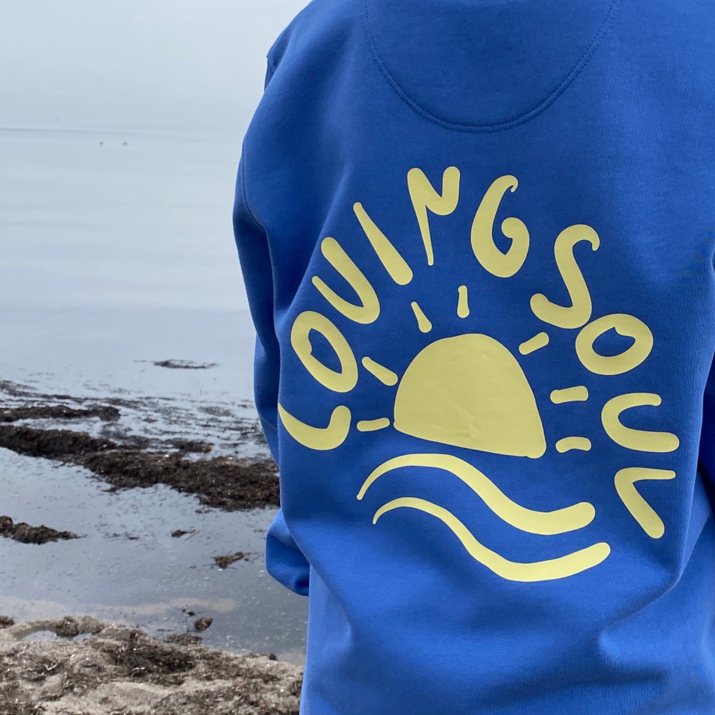 Kinder Sweatshirt SUNSET (bright blue/pastell yellow) loving soul