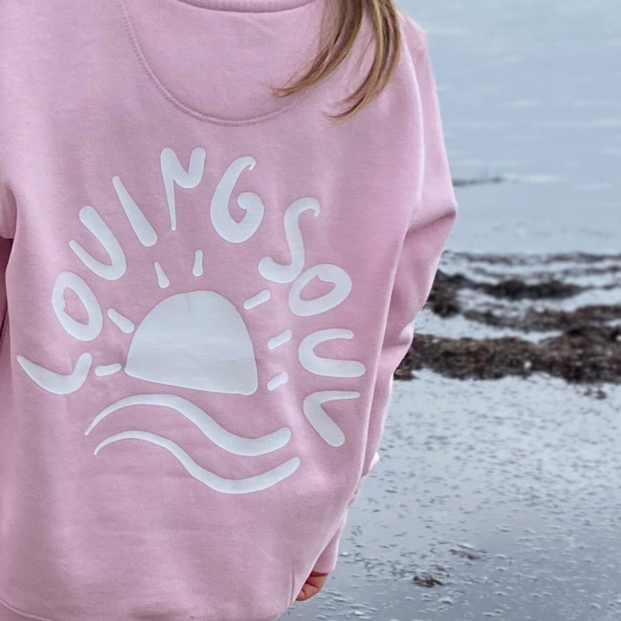 Kinder Sweatshirt SUNSET (cotton pink/white) loving soul