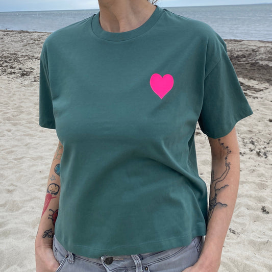 T-Shirt HERZ (green bay/pink) loving soul