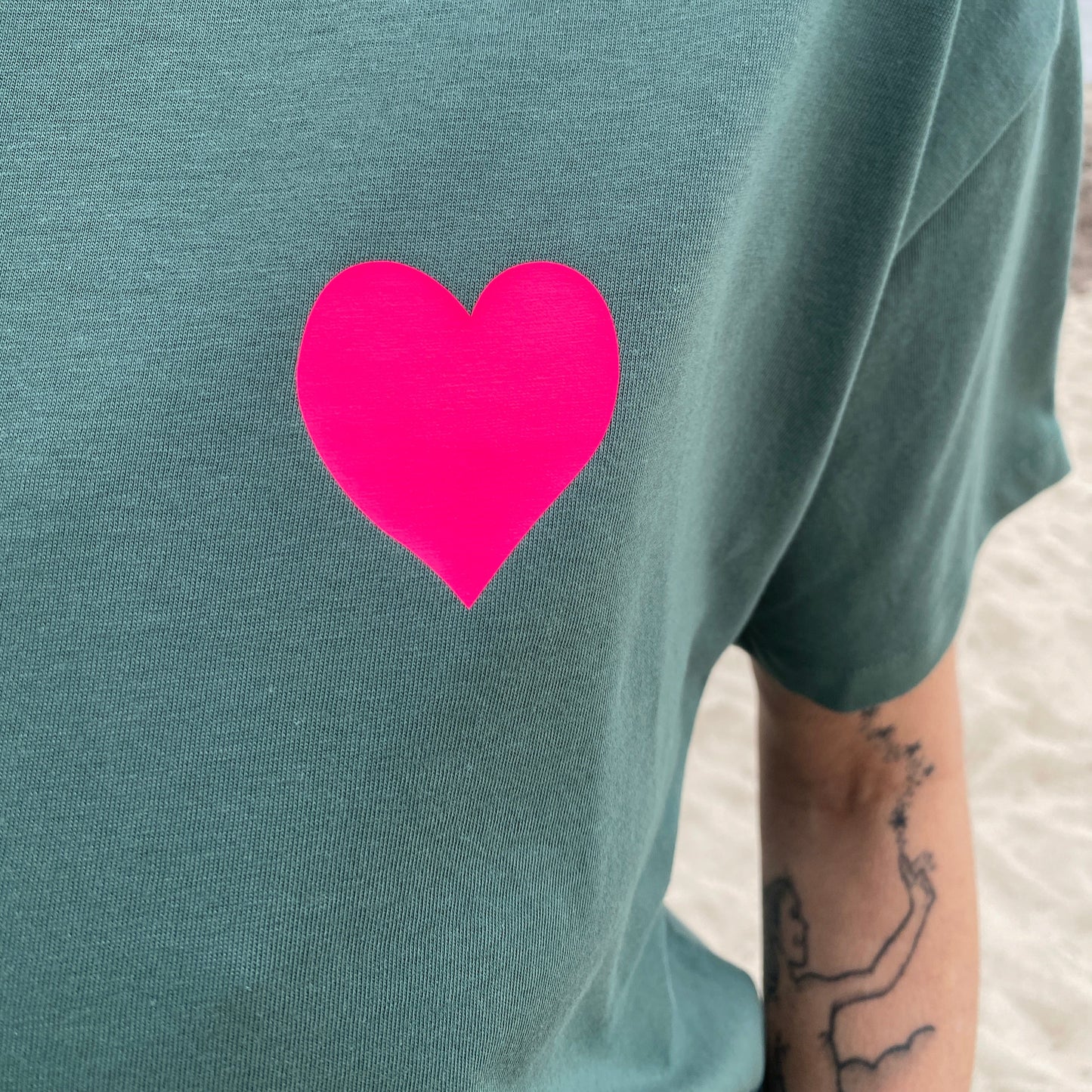 T-Shirt HERZ (green bay/pink) loving soul