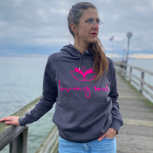 Kapuzenpullover Hoodie LOGO (anthrazit/pink) lovingsoul