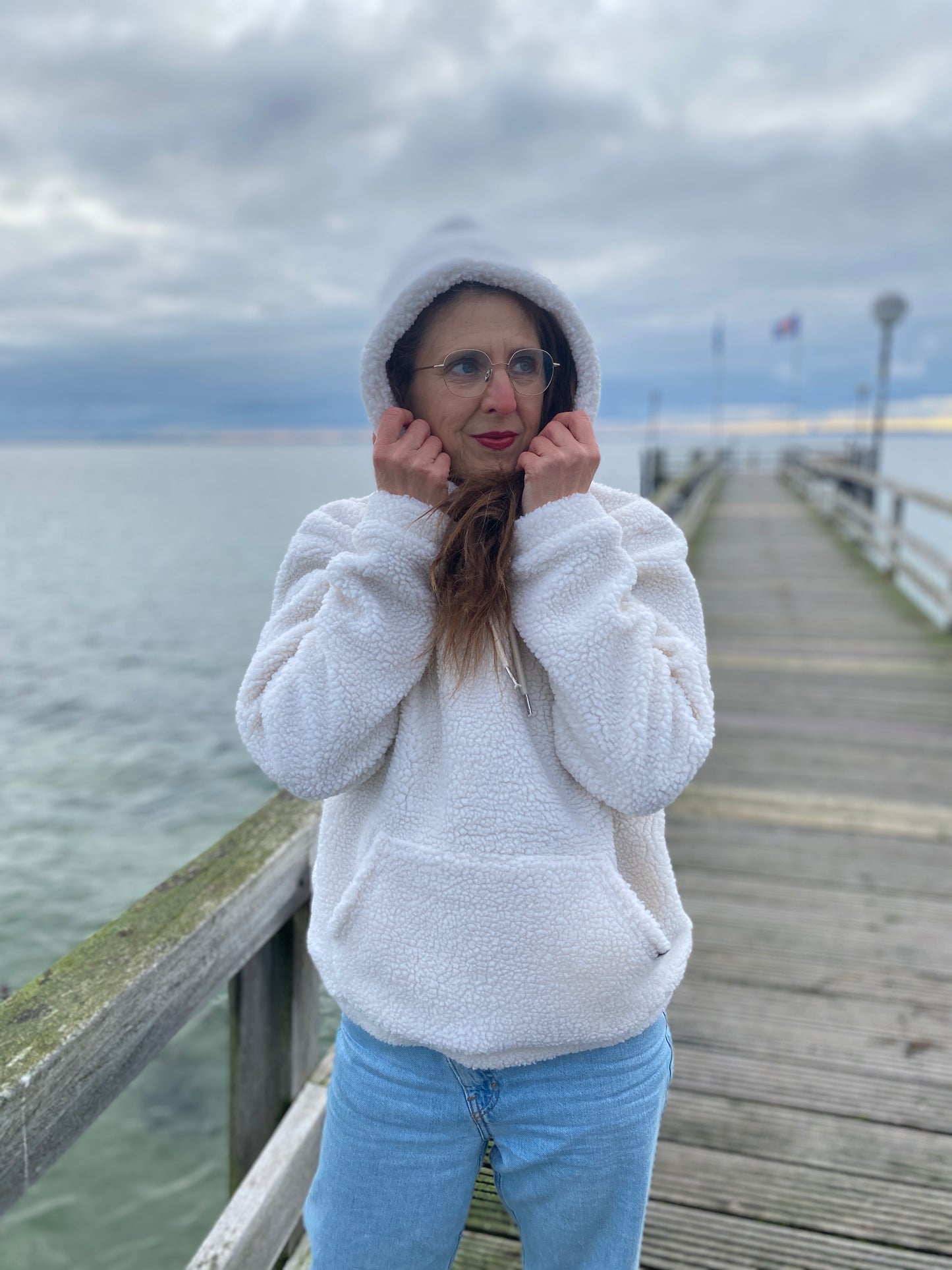 Kapuzenpullover Sherpa Hoodie (natural) loving soul