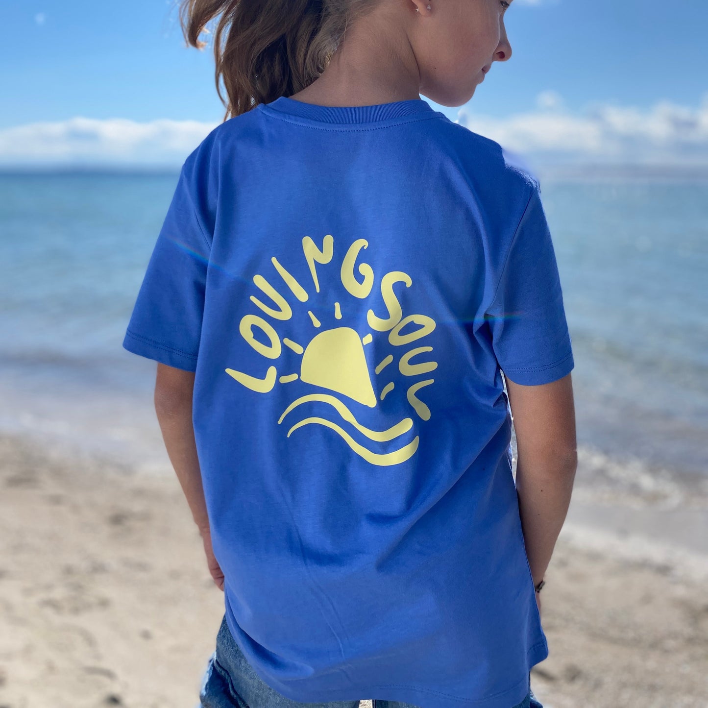 Kinder T-Shirt SUNSET (bright blue/pastell yellow) lovingsoul