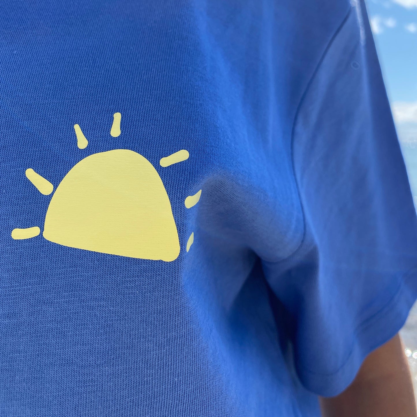 Kinder T-Shirt SUNSET (bright blue/pastell yellow) lovingsoul