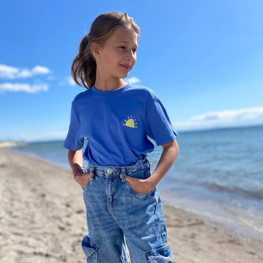 Kinder T-Shirt SUNSET (bright blue/pastell yellow) lovingsoul