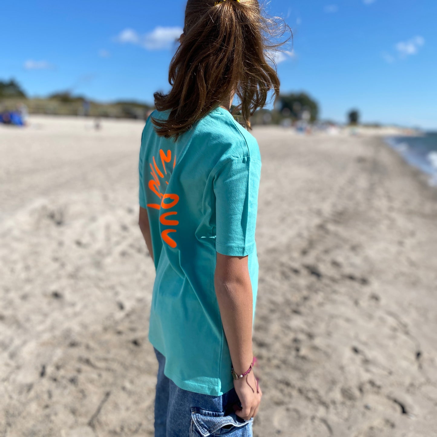 Kinder T-Shirt SUNSET (pool blue/orange) lovingsoul