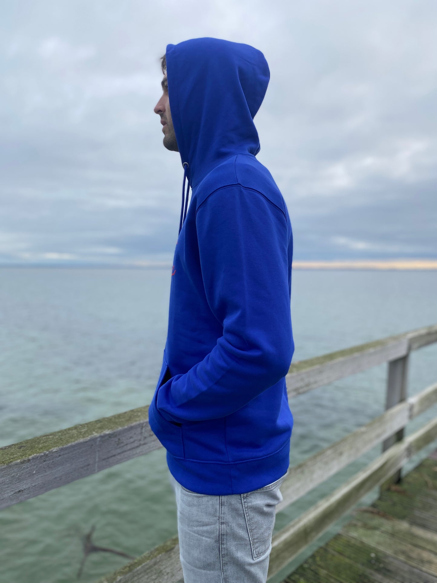 Kapuzenpullover Hoodie SOUL ZONE SURFBOARD (worker blue/feuerrot) loving soul